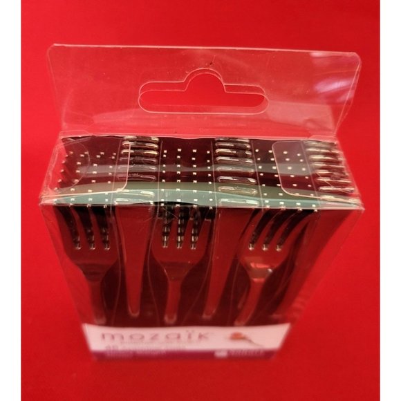 Mozaik 48 Appetizer Forks Heavy Weight Plastic - Picture 6 of 8